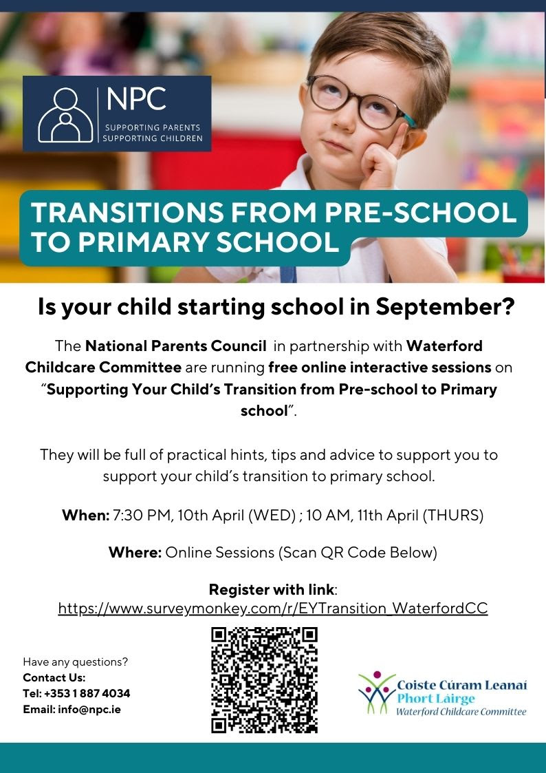 Free online Information sessions on the Transition from Pre-school to ...